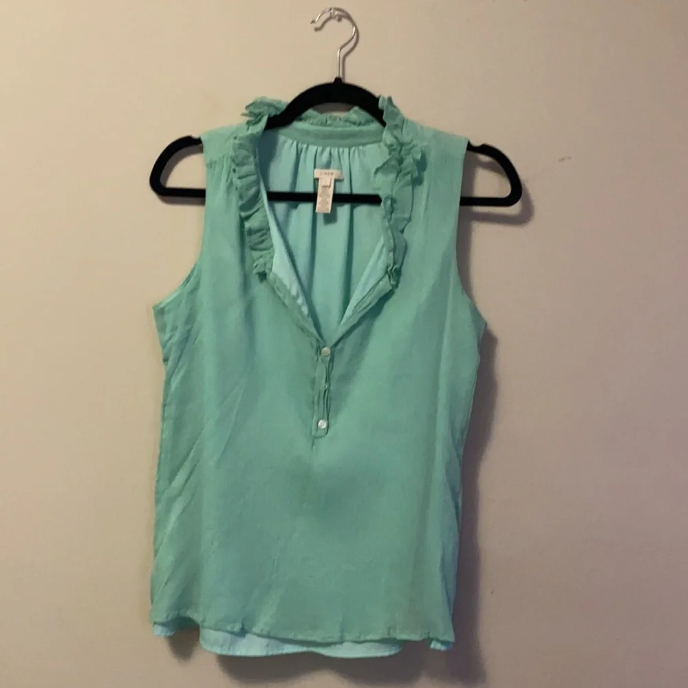 J.crew | turquoise top | size 6 - Picture 2 of 4